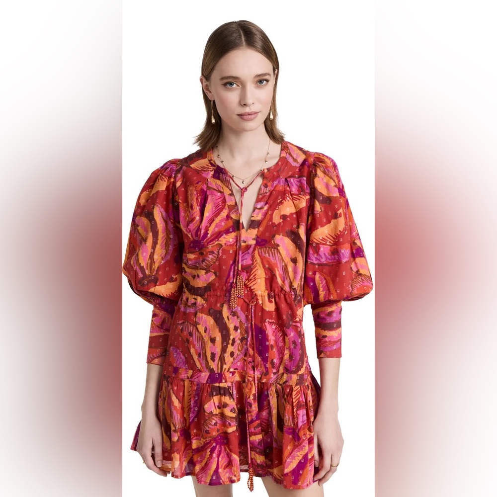 NWT FARM RIO Banana Juice Collared Mini Dress